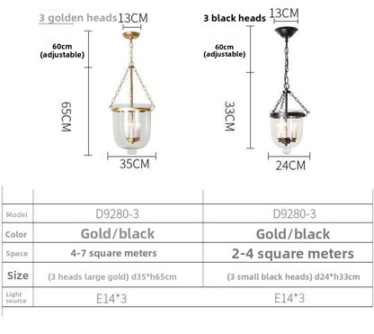 In Stock American Style Restaurant Pendant Light Dining Table Creative Light Luxury Postmodern Glass Hallway Light Entrance Hallway American Style Pendant Light