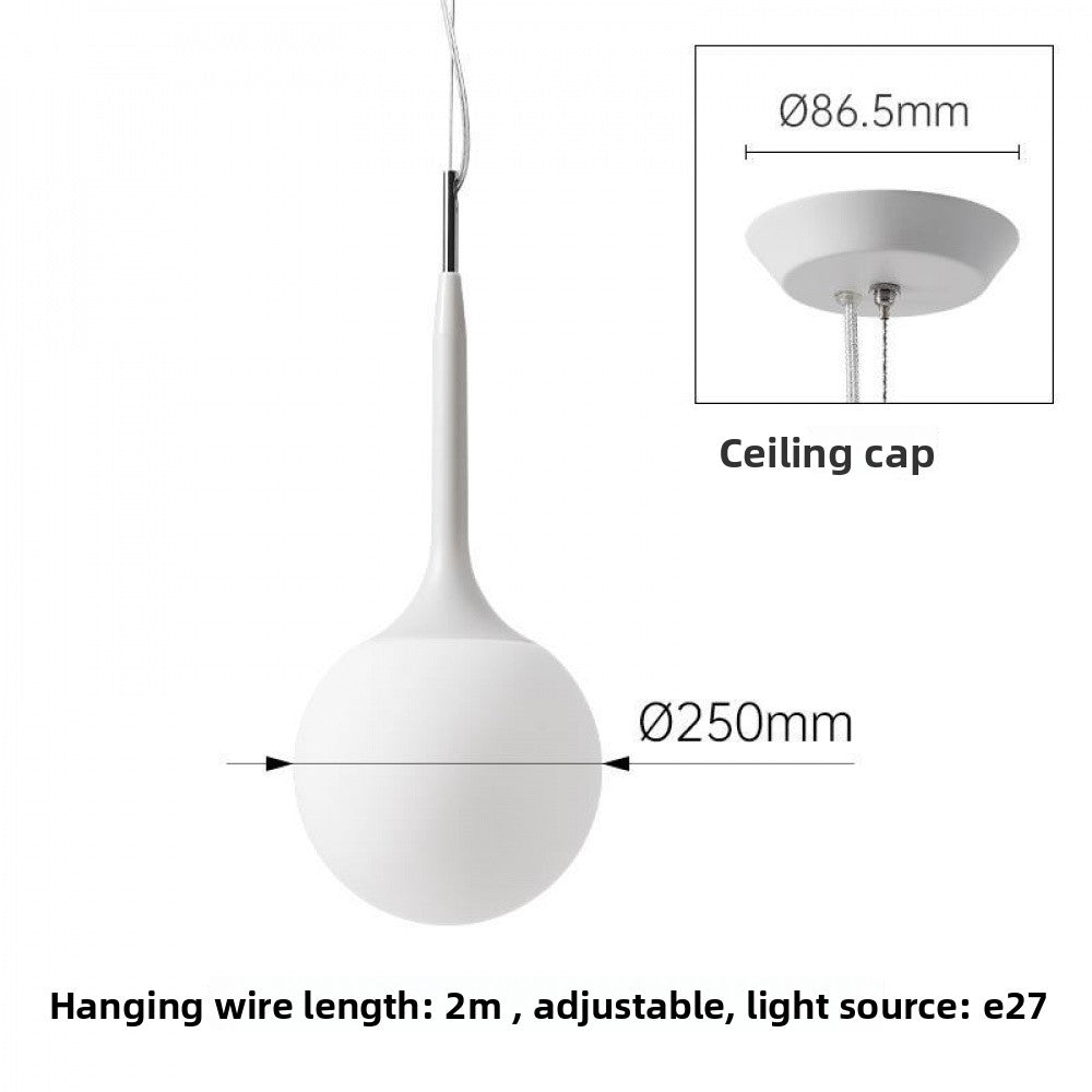 Simple Modern Round Glass Dining Room Pendant Light Nordic Bedroom Bedside Bar Combination Art Duplex Staircase Lighting