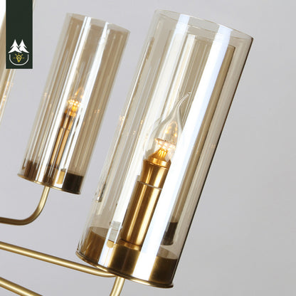 Postmodern Chandelier Full Copper Living Room Lighting High-end Luxurious Atmospheric Home Bedroom Dining Room Light Light Luxury American Style Chandelier