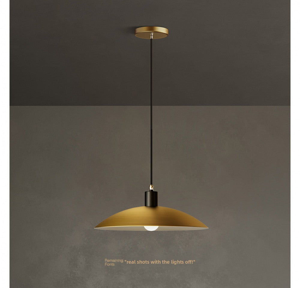 Nordic Single Pendant Dining Room Chandelier Simple Round Bedroom All-Copper Lamp Fashion Creative Bar Brass Small Pendant Light