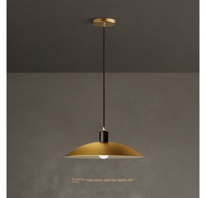 Nordic Single Pendant Dining Room Chandelier Simple Round Bedroom All-Copper Lamp Fashion Creative Bar Brass Small Pendant Light