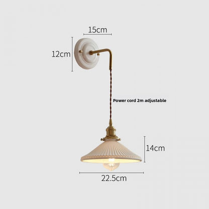 New Japanese Style Ceramic Wall Lamp Ceramic Base Bedroom Bedside Background Wall Designer Homestay Window Hanging Wall Light Fixture
