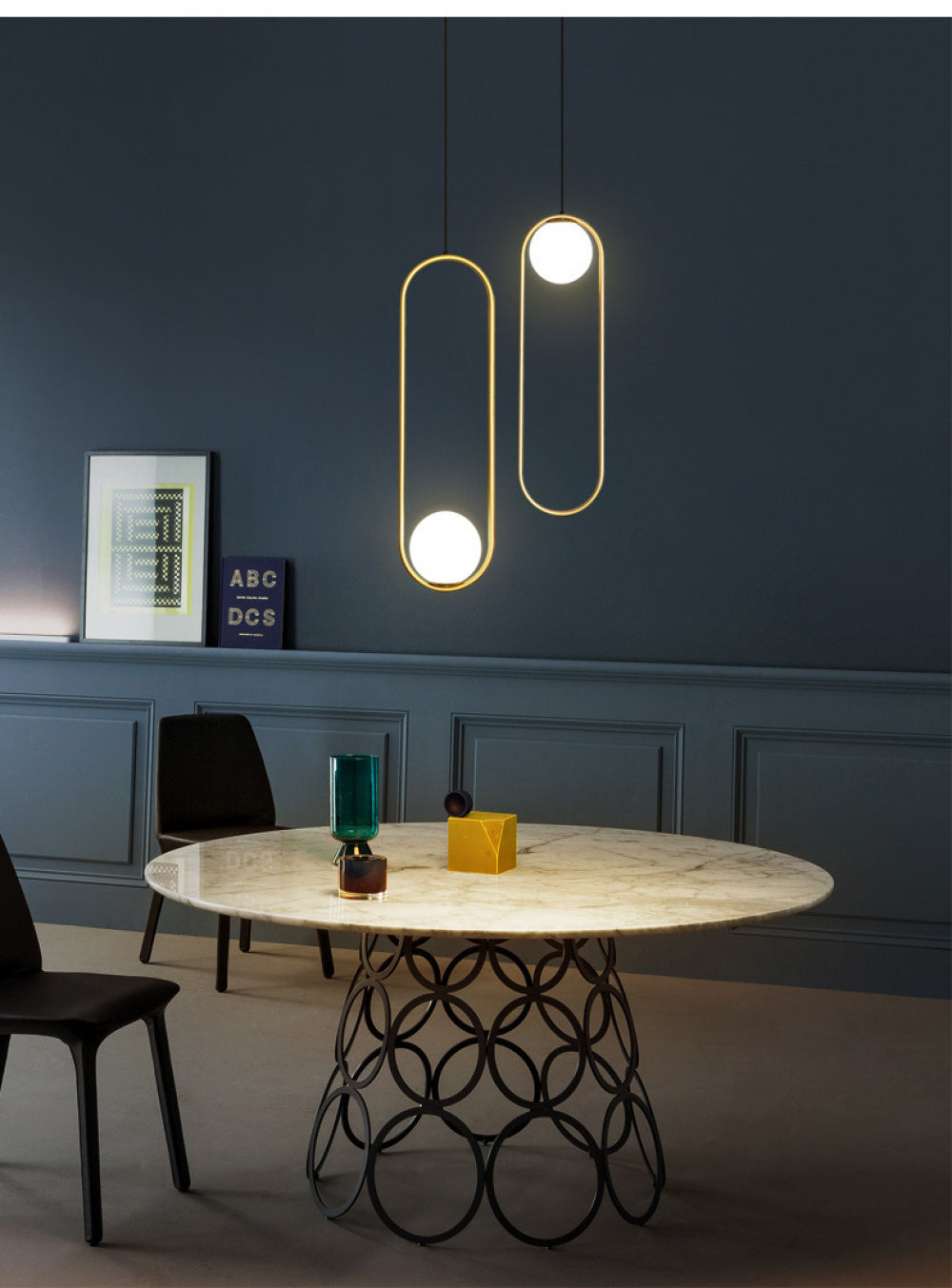 Staircase Long Pendant Light Modern Light Nordic Loft Apartment Duplex Rotating Light Creative Personality Simple Living Room Pendant Light