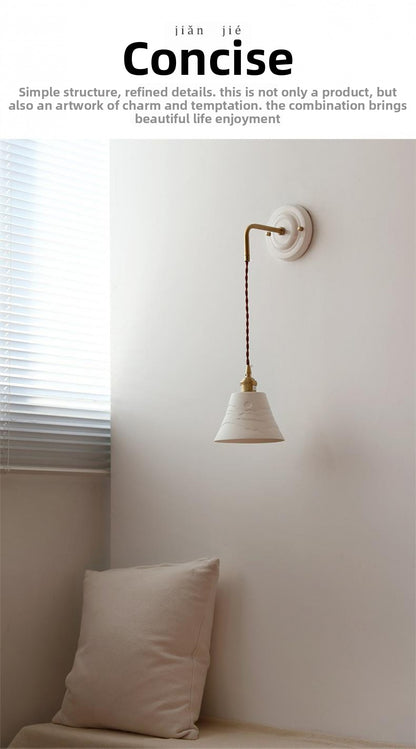 New Japanese Style Ceramic Wall Lamp Ceramic Base Bedroom Bedside Background Wall Designer Homestay Window Hanging Wall Light Fixture