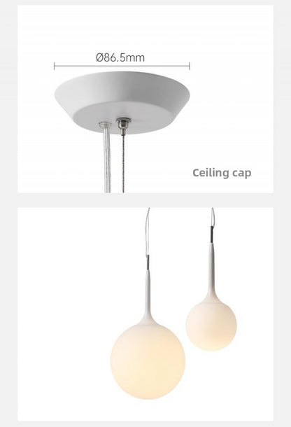 Simple Modern Round Glass Dining Room Pendant Light Nordic Bedroom Bedside Bar Combination Art Duplex Staircase Lighting