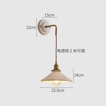 New Japanese Style Ceramic Wall Lamp Ceramic Base Bedroom Bedside Background Wall Designer Homestay Window Hanging Wall Lamp