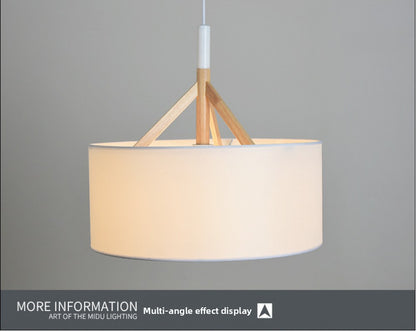 Creative Bar Counter Cafe Restaurant Pendant Light Simple Modern Solid Wood Art Single Head Restaurant Dining Table Pendant Light