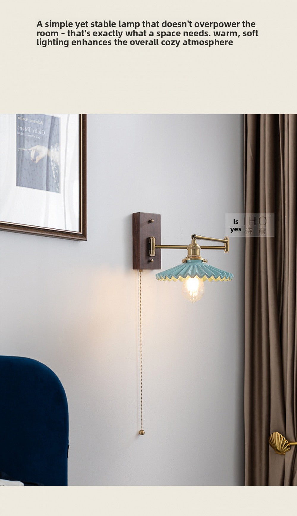 Nordic Japanese Style Bedroom Bedside Wall Lamp Copper Color Retro Simple Stair Aisle Lamp Living Room TV Background Wall Wall Lamp