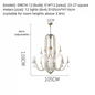 American Style Large Pendant Light for Living Room, Villa, Duplex, French Light Luxury American Iron Art Creative Crystal Homestay Restaurant Lighting