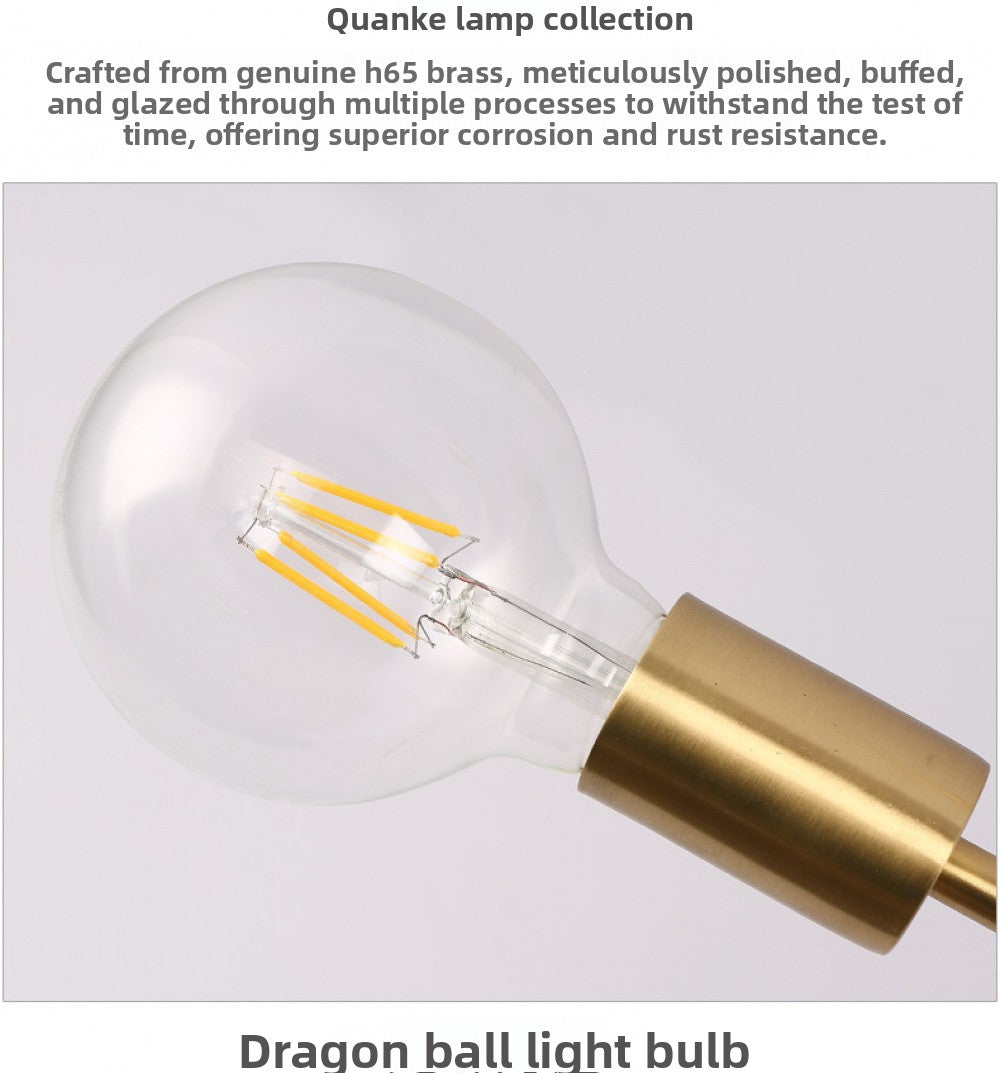 Brass Ceiling Light Creative Personality Nordic Postmodern Minimalist Dining Room Hallway Corridor Foyer Full Copper Bedroom Lighting