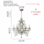 American Style Chandelier Light Luxury Living Room Dining Room Lamp Vintage French Palace Crystal Lamp European Style Villa Princess Room Bedroom Lamp