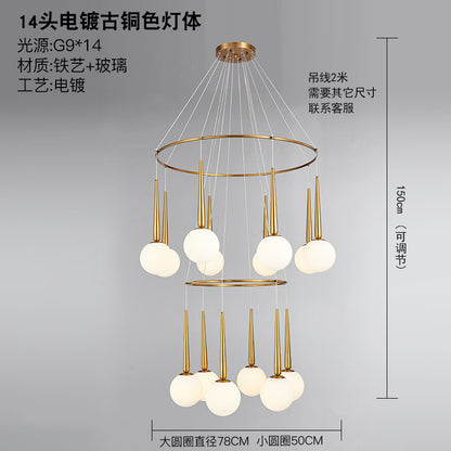 Staircase Chandelier for Duplex, Nordic Loft, Sloping Ceiling, Mezzanine, High Ceiling Villa, Mid-Level, Rotating Staircase, Long Chandelier