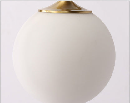 Single Head Pendant Light All Copper Nordic Minimalist Dining Room Light Bar Counter Three Head Foyer Round Ball Brass Lighting Bedside Pendant Light