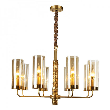 Postmodern Chandelier Full Copper Living Room Lighting High-end Luxurious Atmospheric Home Bedroom Dining Room Light Light Luxury American Style Chandelier