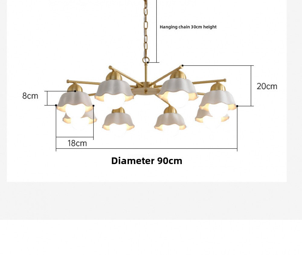 Vintage Living Room Chandelier Ceiling Light Luxury Elegant High-end Palace Style All-copper Ceramic Lighting Dining Room Master Bedroom Lamp