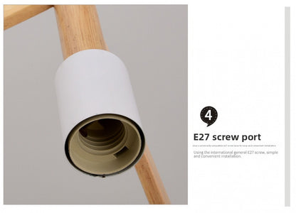 Creative Bar Counter Cafe Restaurant Pendant Light Simple Modern Solid Wood Art Single Head Restaurant Dining Table Pendant Light