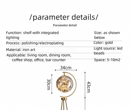 Nordic Light Luxury Floor Lamp Living Room Bedroom Bedside Creative Distinctive Glass Ball Tripod Storage Vertical Table Lamp