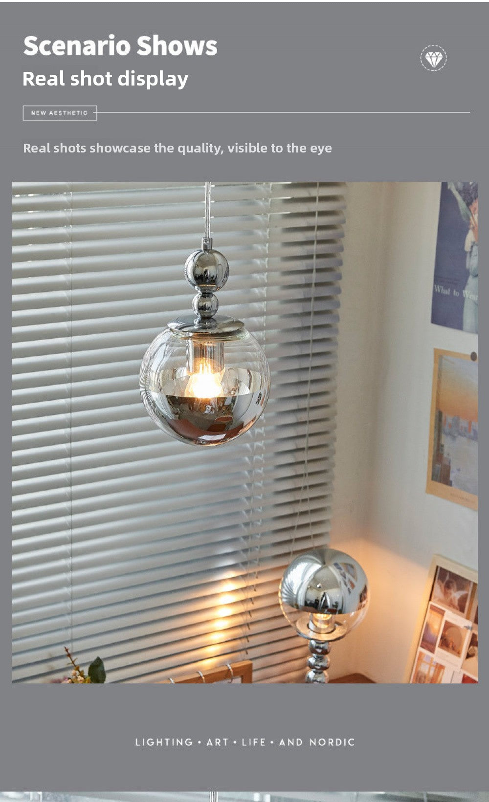 Bauhaus Chrome Silver Bedroom Bedside Pendant Light Designer Model Room Balcony Light Simple Dining Room Bar Pendant Light