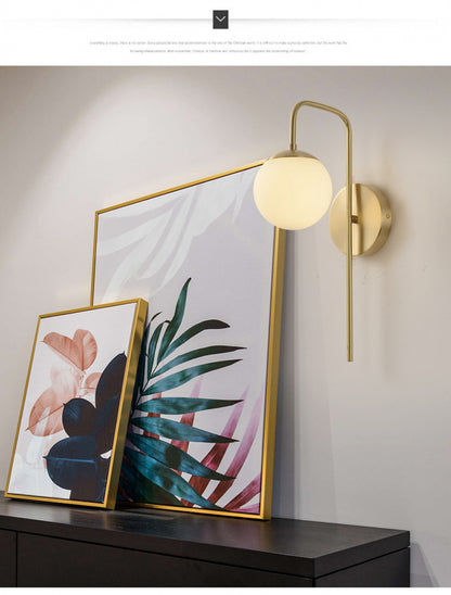 All-Copper Wall Lamp Nordic Creative Personality Bedroom Bedside Lamp Rotating Staircase Corridor Living Room Background Wall Decorative Wall Lamp