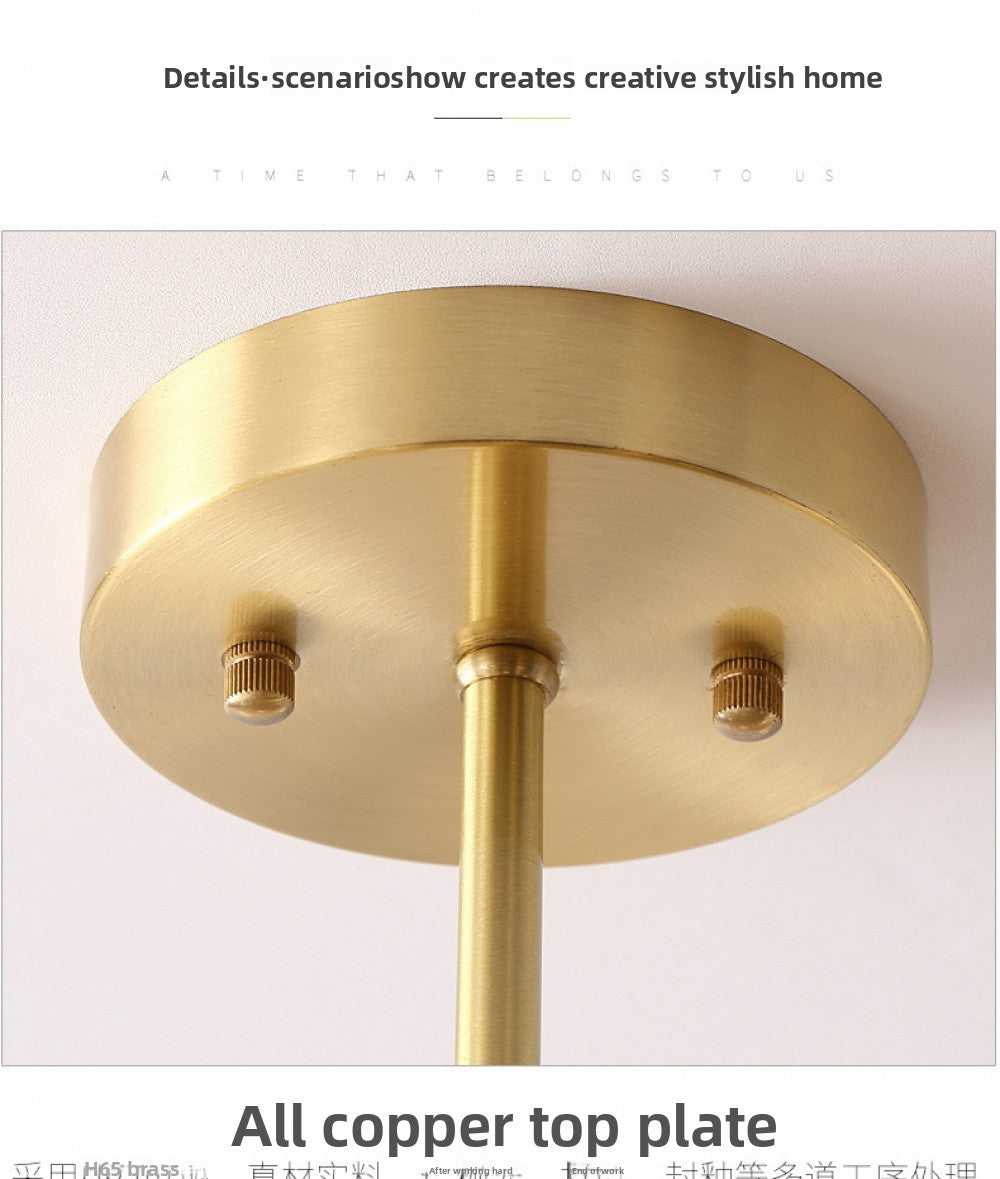 Brass Ceiling Light Creative Personality Nordic Postmodern Minimalist Dining Room Hallway Corridor Foyer Full Copper Bedroom Lighting