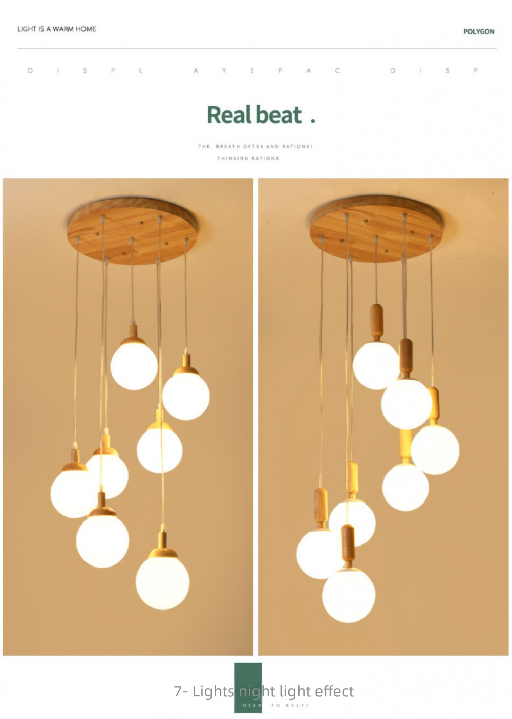 Modern Minimalist Duplex Staircase Long Pendant Light Nordic Creative Stairwell Villa Apartment Magic Bean Rotating Solid Wood Pendant Light