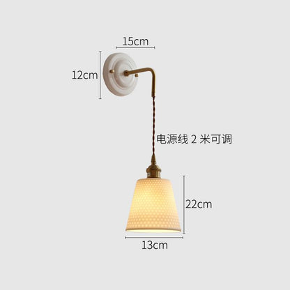 New Japanese Style Ceramic Wall Lamp Ceramic Base Bedroom Bedside Background Wall Designer Homestay Window Hanging Wall Lamp