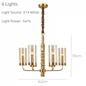 Postmodern Chandelier Full Copper Living Room Lighting High-end Luxurious Atmospheric Home Bedroom Dining Room Light Light Luxury American Style Chandelier