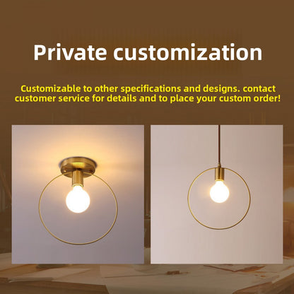 Aisle Light All-Copper Light Foyer Simple Modern Style Unique Room Light Entrance Balcony Corridor Brass Ceiling Light