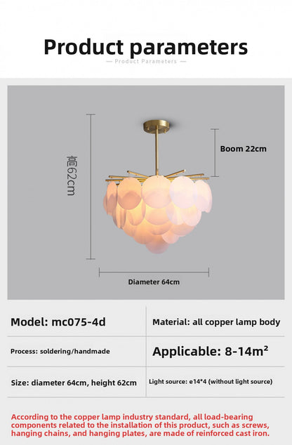 Nordic Restaurant Pendant Light Postmodern Light Luxury Bedroom Living Room Creative Personality Designer Fashion Simple All-Copper Lighting Fixture