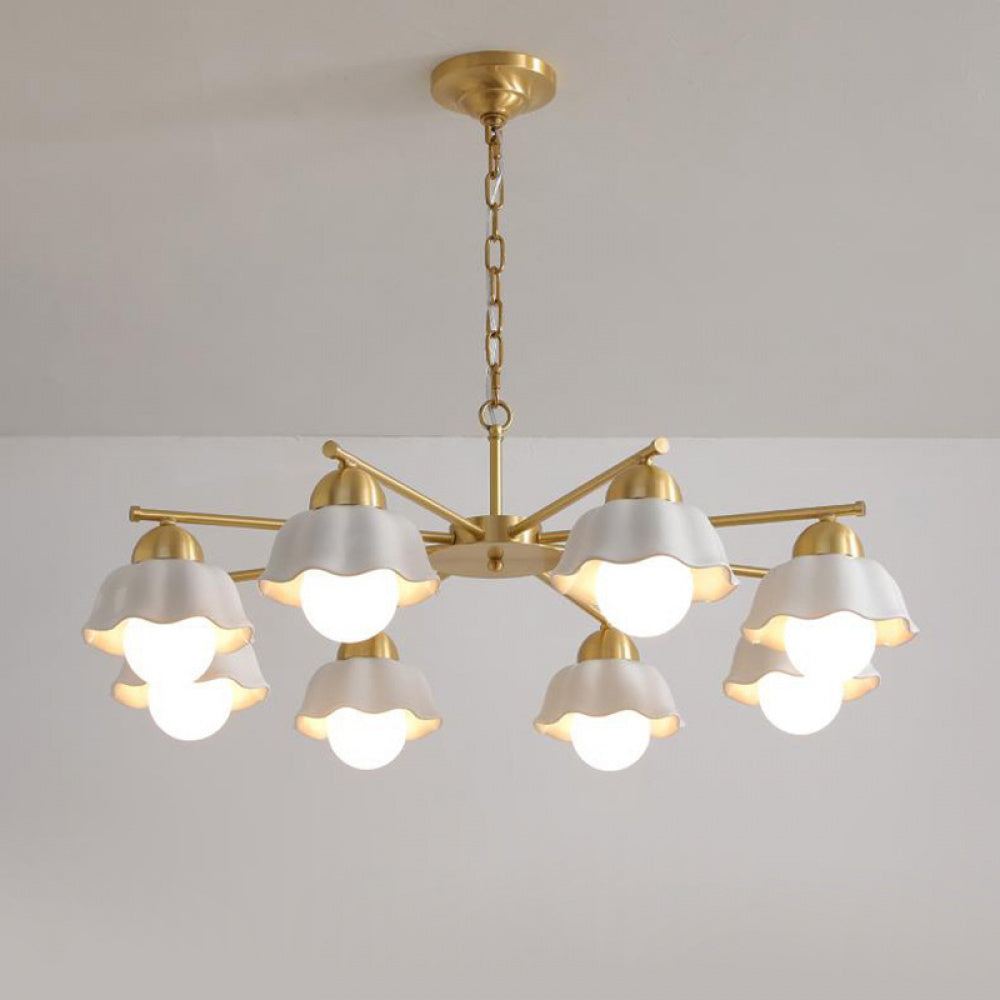 Vintage Living Room Chandelier Ceiling Light Luxury Elegant High-end Palace Style All-copper Ceramic Lighting Dining Room Master Bedroom Lamp