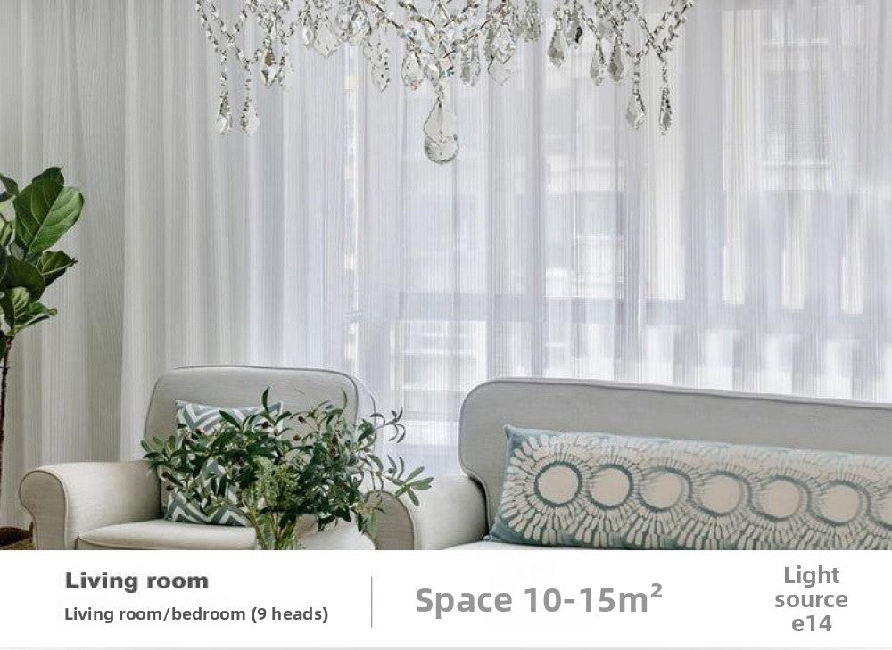 American Style Chandelier Light Luxury Living Room Dining Room Lamp Vintage French Palace Crystal Lamp European Style Villa Princess Room Bedroom Lamp