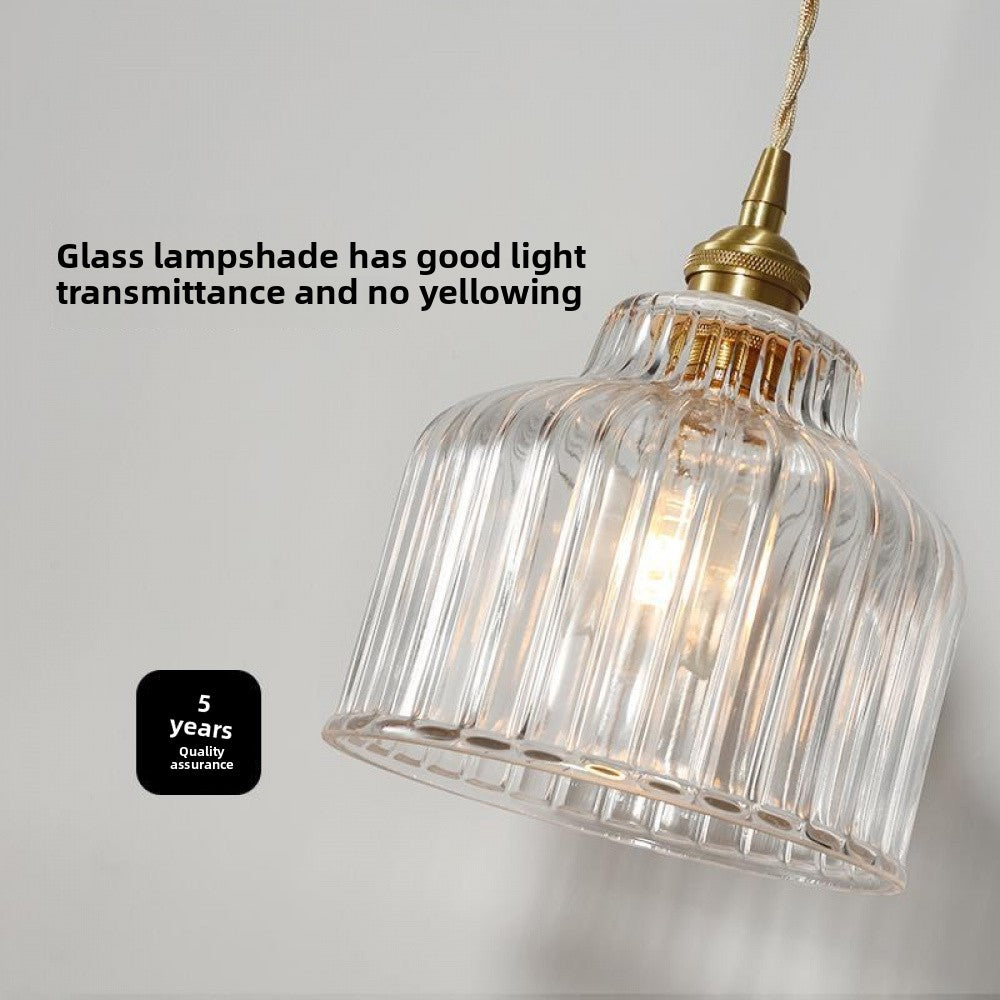 Japanese Style Glass Pendant Light Simple Modern Bedroom Bedside Entrance Corridor Bar Counter Balcony Bay Window Restaurant Homestay Lighting