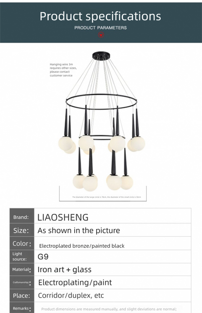 Staircase Chandelier for Duplex, Nordic Loft, Sloping Ceiling, Mezzanine, High Ceiling Villa, Mid-Level, Rotating Staircase, Long Chandelier