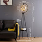 Nordic Light Luxury Floor Lamp Living Room Bedroom Bedside Creative Distinctive Glass Ball Tripod Storage Vertical Table Lamp