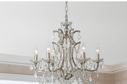 American Style Chandelier Light Luxury Living Room Dining Room Lamp Vintage French Palace Crystal Lamp European Style Villa Princess Room Bedroom Lamp