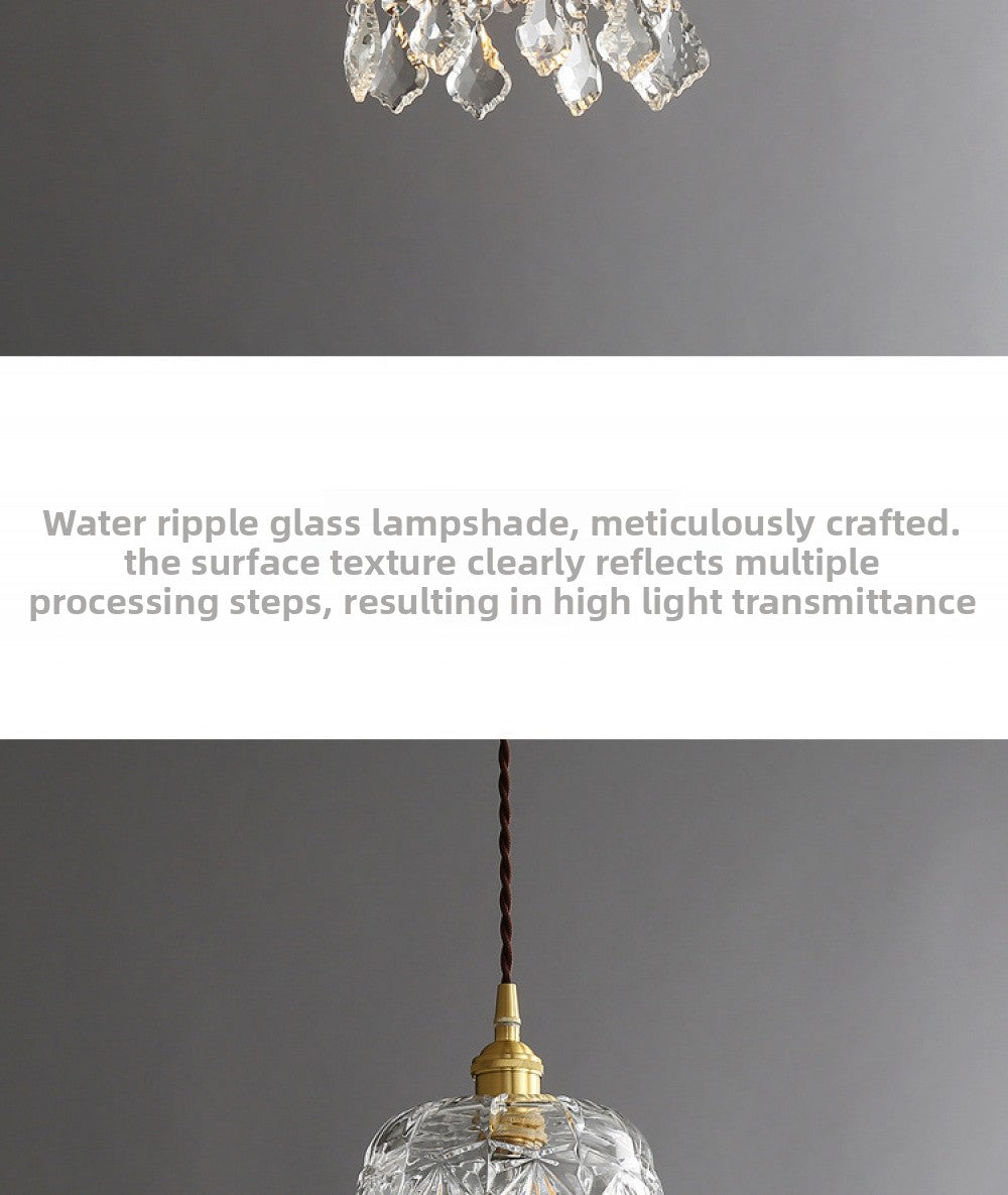 Nordic Light Luxury Brass Crystal Bar Pendant Light Simple Modern Bedside Crystal Lamp Hallway Entrance Corridor Light