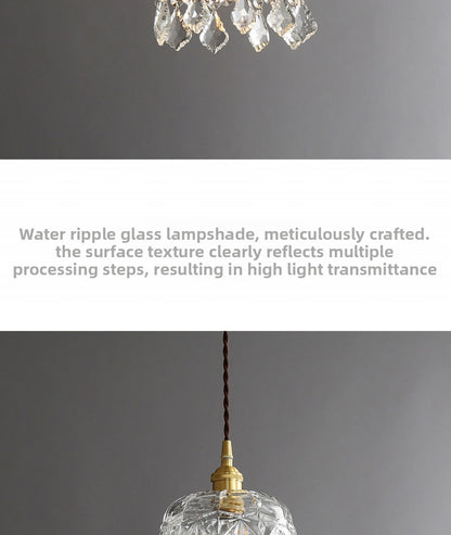 Nordic Light Luxury Brass Crystal Bar Pendant Light Simple Modern Bedside Crystal Lamp Hallway Entrance Corridor Light