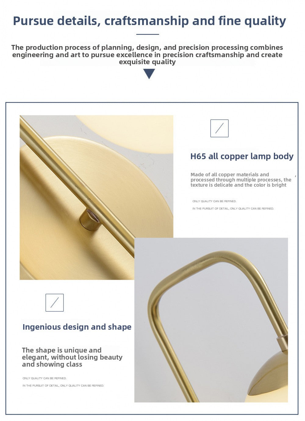 All-Copper Wall Lamp Nordic Creative Personality Bedroom Bedside Lamp Rotating Staircase Corridor Living Room Background Wall Decorative Wall Lamp