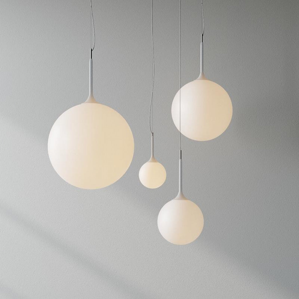 Simple Modern Round Glass Dining Room Pendant Light Nordic Bedroom Bedside Bar Combination Art Duplex Staircase Lighting