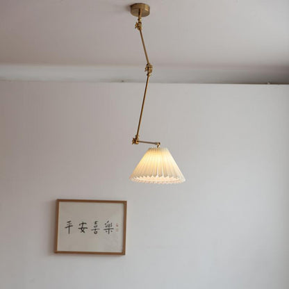 New Adjustable Dining Room Pendant Light Nordic Designer Island Small Bedroom Work Desk Designer Pleated Lighting Fixture