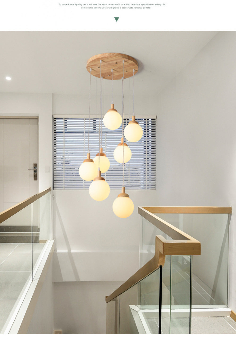 Modern Minimalist Duplex Staircase Long Pendant Light Nordic Creative Stairwell Villa Apartment Magic Bean Rotating Solid Wood Pendant Light