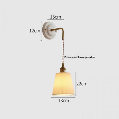 New Japanese Style Ceramic Wall Lamp Ceramic Base Bedroom Bedside Background Wall Designer Homestay Window Hanging Wall Light Fixture