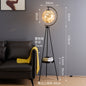 Nordic Light Luxury Floor Lamp for Living Room and Bedroom, Creative and Unique Glass Ball Tripod Standing Table Lamp