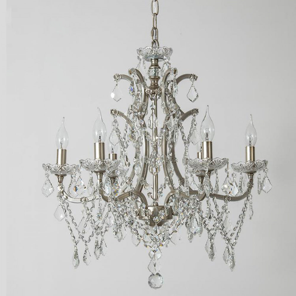 American Style Chandelier Light Luxury Living Room Dining Room Lamp Vintage French Palace Crystal Lamp European Style Villa Princess Room Bedroom Lamp