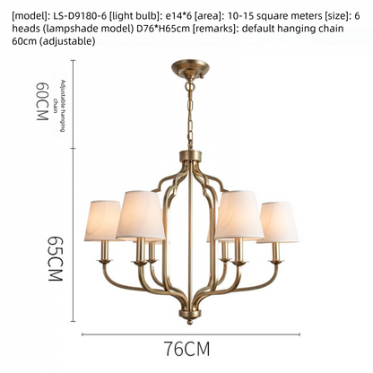 American Style Pendant Light French Retro Villa High-end Living Room Dining Room Light Simple Bedroom Light Home B&B Iron Art Lighting