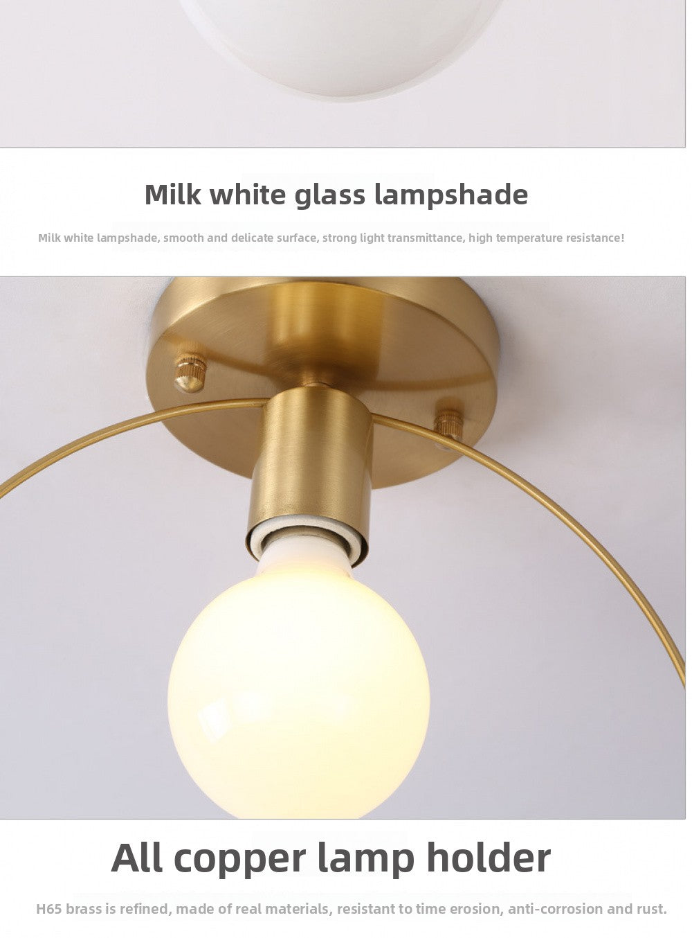 Aisle Light All-Copper Light Foyer Simple Modern Style Unique Room Light Entrance Balcony Corridor Brass Ceiling Light