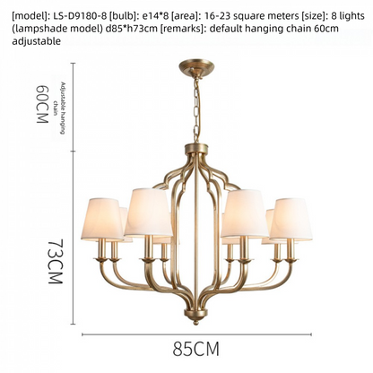 American Style Pendant Light French Retro Villa High-end Living Room Dining Room Light Simple Bedroom Light Home B&B Iron Art Lighting
