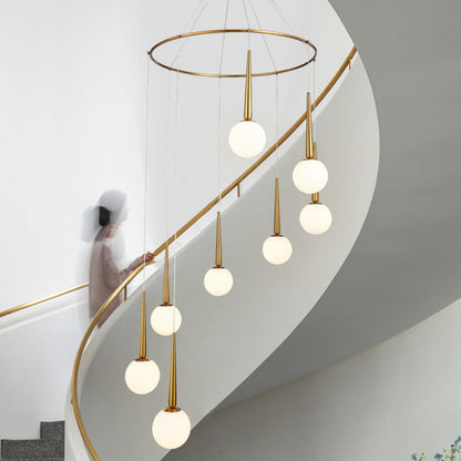 Staircase Chandelier for Duplex, Nordic Loft, Sloping Ceiling, Mezzanine, High Ceiling Villa, Mid-Level, Rotating Staircase, Long Chandelier