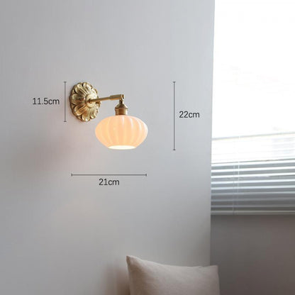 New French Style Vintage Vintage Brass Wall Lamp American Style Bedside Away Entrance Bedroom Mirror Front Makeup Table Lamp