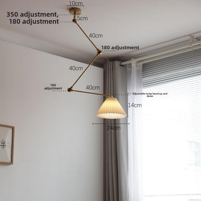 New Adjustable Dining Room Pendant Light Nordic Designer Island Small Bedroom Work Desk Designer Pleated Lighting Fixture